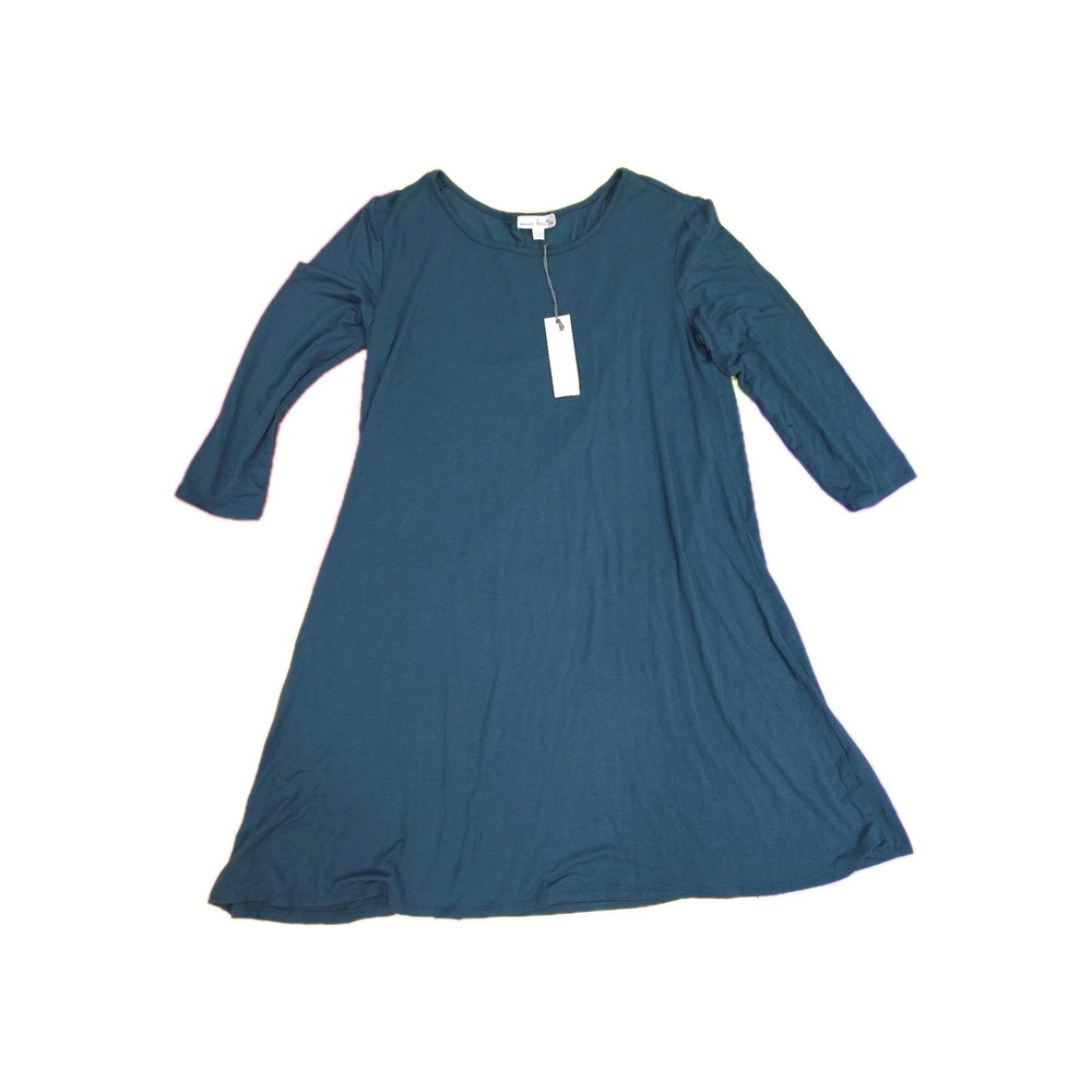 Nine Britton Women's Long Sleeve‎ A-Line Tunic Dress - Dark Teal - Size Large